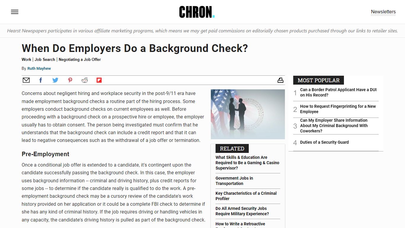 When Do Employers Do a Background Check? | Work - Chron.com