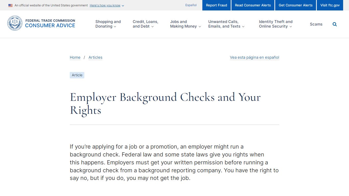 Employer Background Checks and Your Rights | Consumer Advice